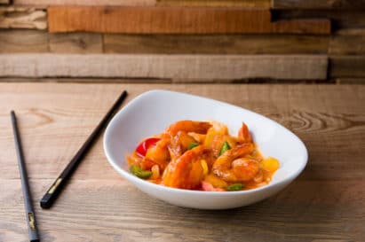 Wok gourmet crevettes aigre douce